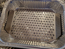 Small Classic Wolf Tray by 270 SMOKERS, shown in disposable half pan.  These Small Classic Wolf Trays are a favorite with competition chicken cooks!!